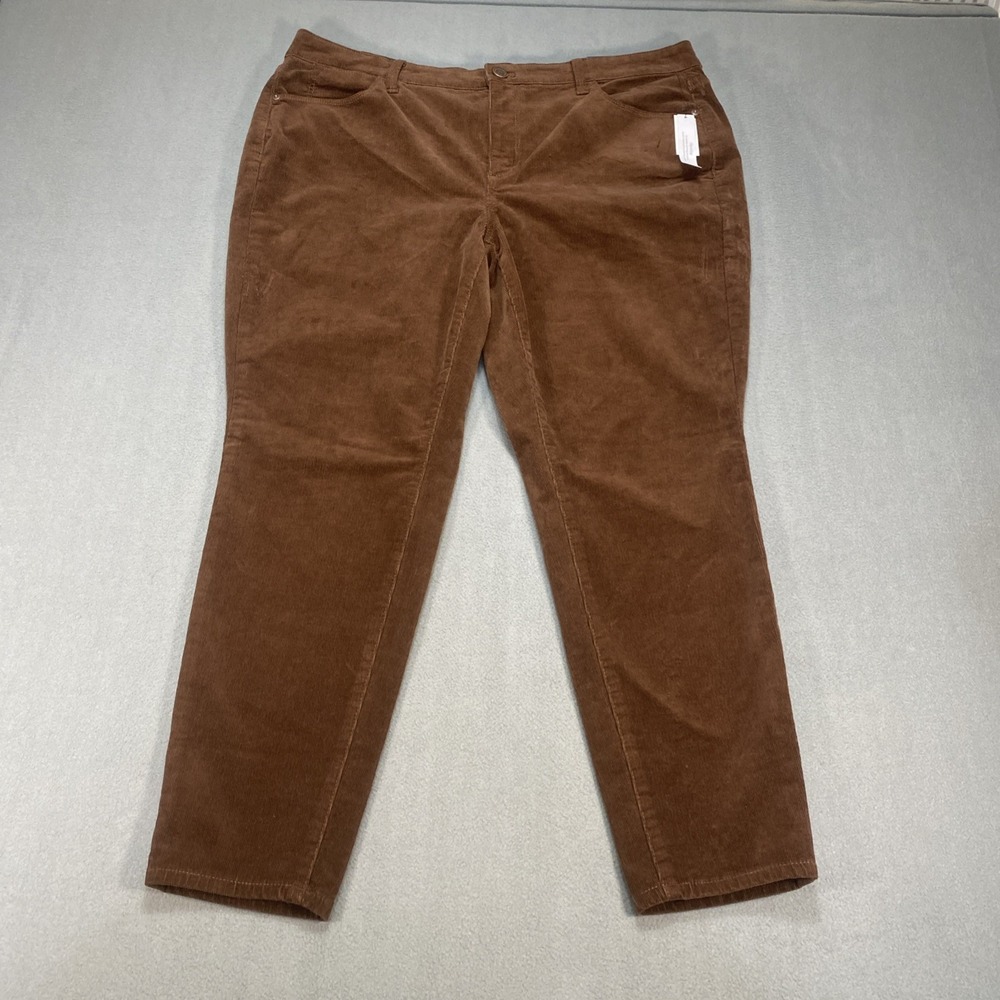 Talbots Women's 16WP Plus Petite Corduroy Jegging Brown Ankle Length NWT